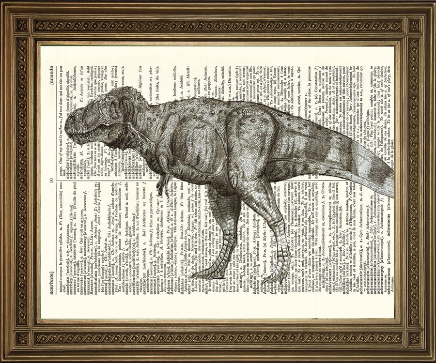 T-Rex Art: Dinosaur Dictionary Print Wallhanging