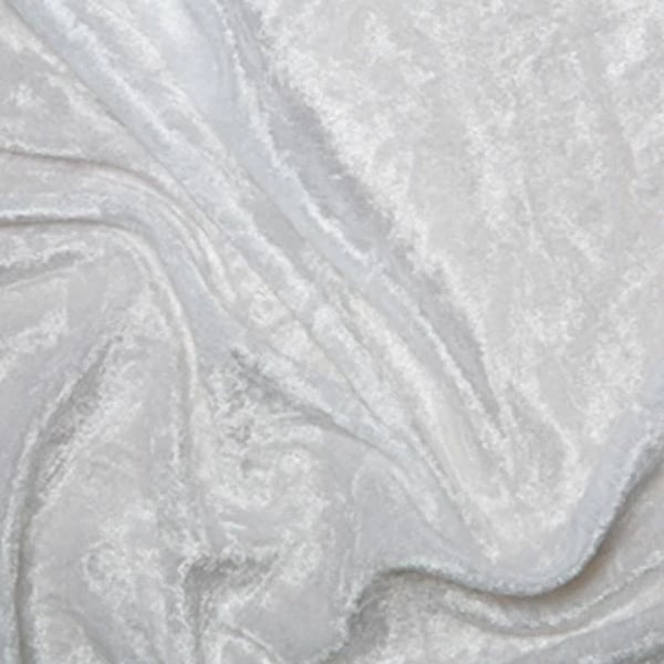 crushed velvet fabric material soft stretch white 1 metre