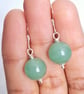 Gemstone Drop Earrings, Sterling Silver Green Aventurine Jewellery - Image 2