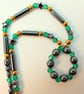 Hematite And Emerald Green Glass Necklace - Handmade In Devon - Image 5