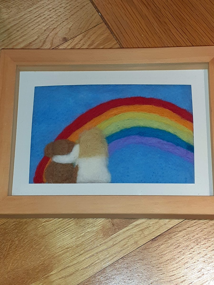Needle Felted Dog at rainbow bridge picture