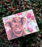 Wooden Pine Jewellery Keepsake Box Highland Cow Floral - Image 3