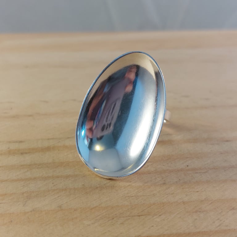 Upcycled Sterling Silver Detached Spoon Bowl Adjustable Ring (SKU130625)