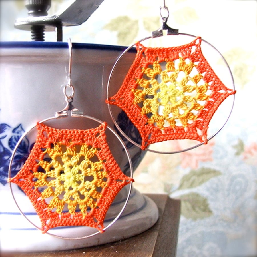 Multicolored Doily Earrings