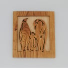Emperor Penguin Family - Wooden Wall Art Picture