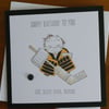 Ice Hockey Birthday Card - Choice of Colours 