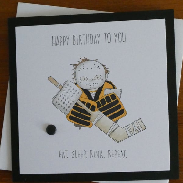 Ice Hockey Birthday Card - Choice of Colours 
