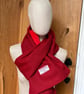 Plain Red Harris Tweed scarf Lined Red Velvet. 196cm length by 29 cm width - Image 5