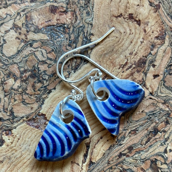 Handmade Ceramic Earrings One of a Kind Sterling Silver Eco Friendly Gifts