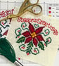Simple Nordic Scandi Christmas Floral Poinsettia Counted Cross Stitch Pattern