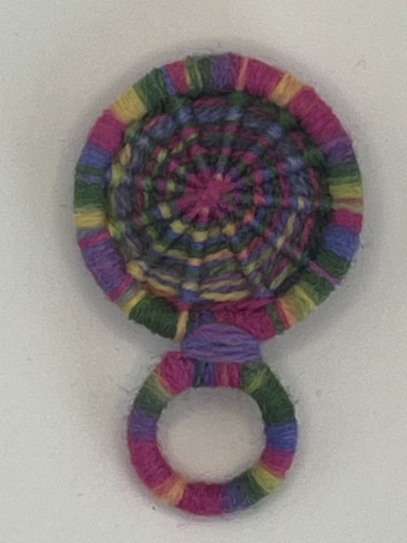 Glasses Holder Brooch - Carnival Pink and Green