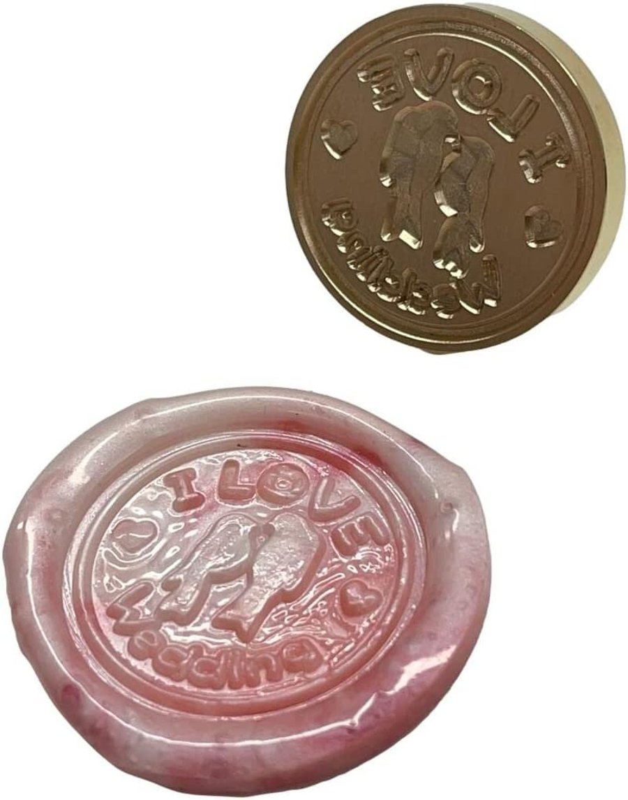 Wax Seal Brass Stamp 'I Love Wedding' 25mm Sealing Vintage Wax Stamp Head Only