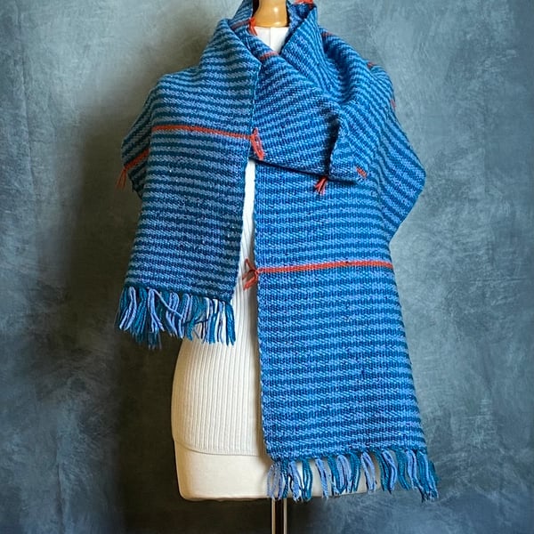 Waves, oversize handwoven scarf