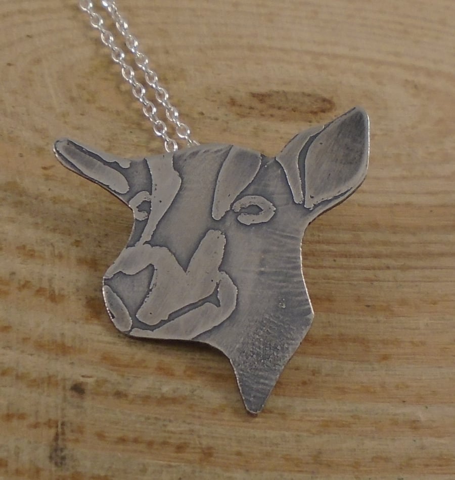 Sterling Silver Goat Necklace