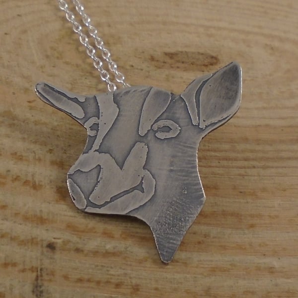Sterling Silver Goat Necklace