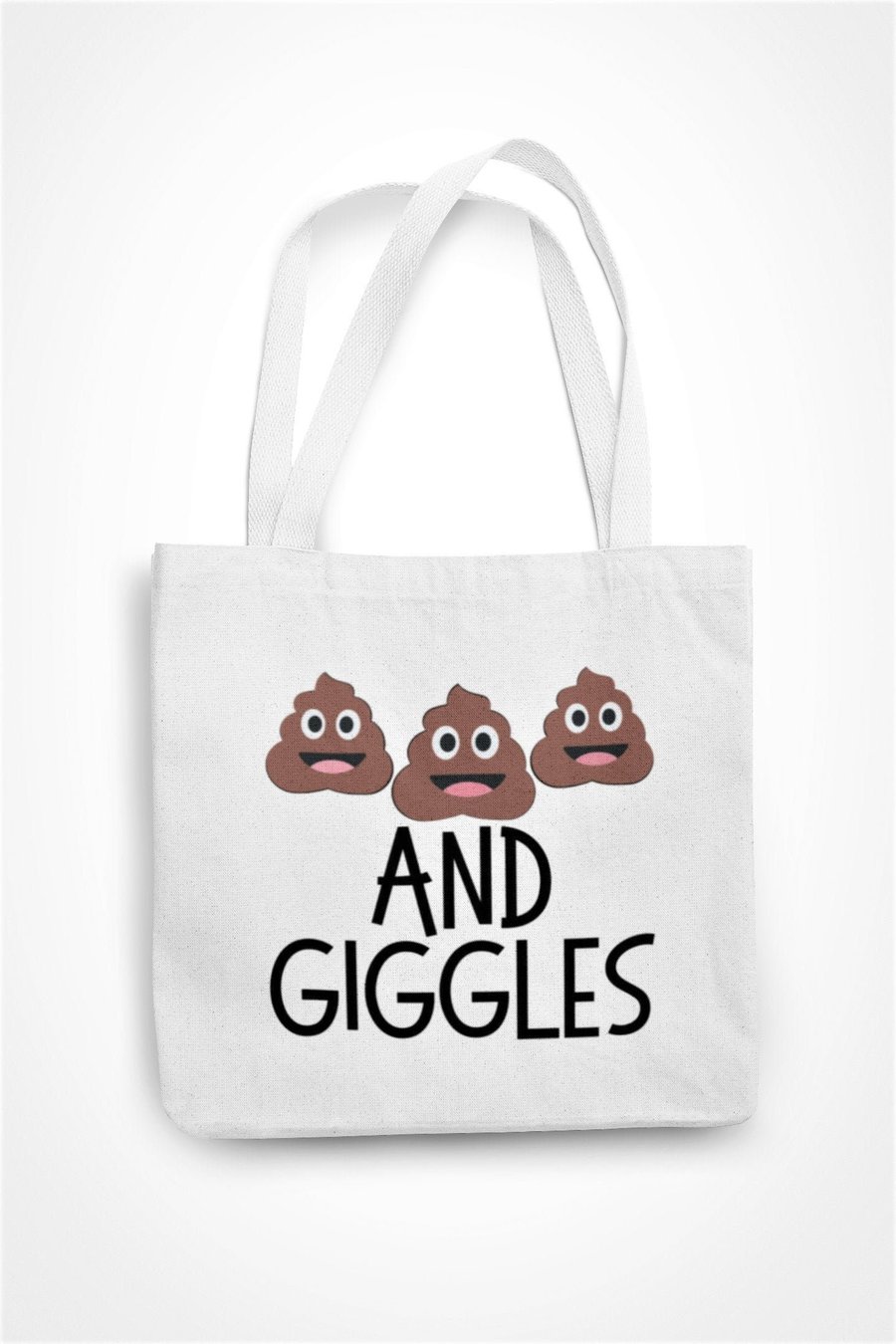 Poo And Giggles Tote Bag Poo Face Emoji Funny Novelty Gift Joke Present 