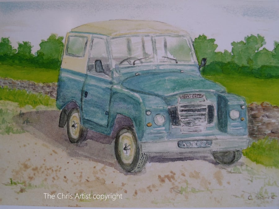 Art print Land Rover Series III from original w... - Folksy