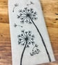 Glasses case - Dandelion flower embroidered- Dandelion wishes linen fabric case