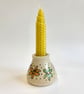 FLORAL CERAMIC CANDLE HOLDERS WITH HAND ROLLED BEESWAX CANDLES - Image 7