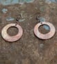Hammered Flame-Painted Copper Earrings - Handmade Copper Jewellery