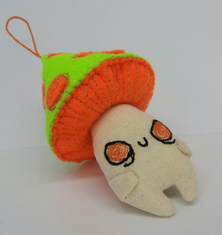 Green Toadstool With Orange Spots