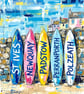 Cornwall Surfboards Coloursplash Coastal Print – A5 Unframed