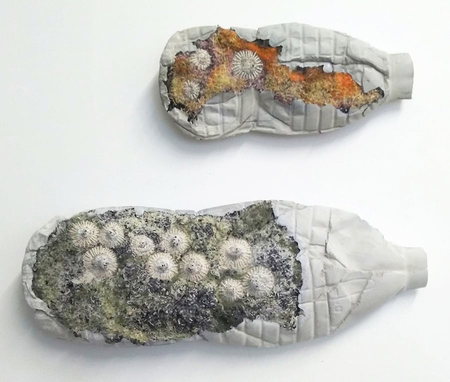 Message in a Bottle series - sculptures from recycled materials (2 sizes)