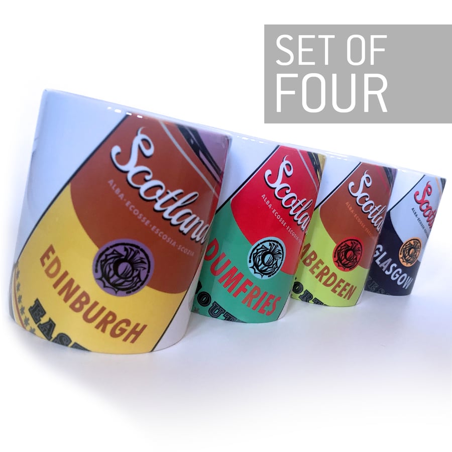 Scottish Soup mugs. Set of four.