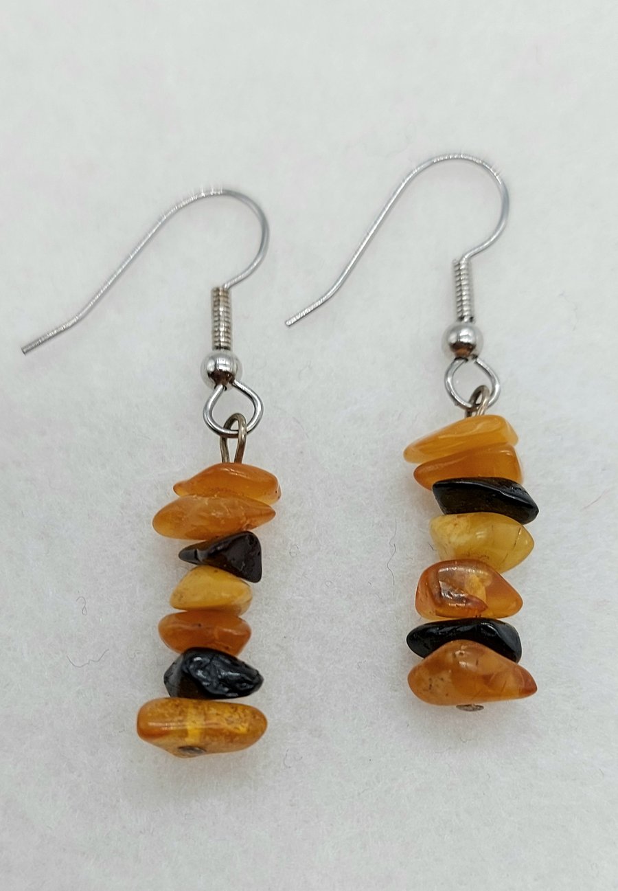Dainty Baltic Amber Drop Earrings