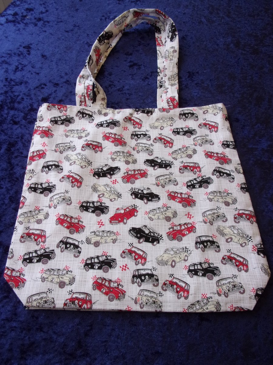Classic Racing Minis Fabric Shopping Bag