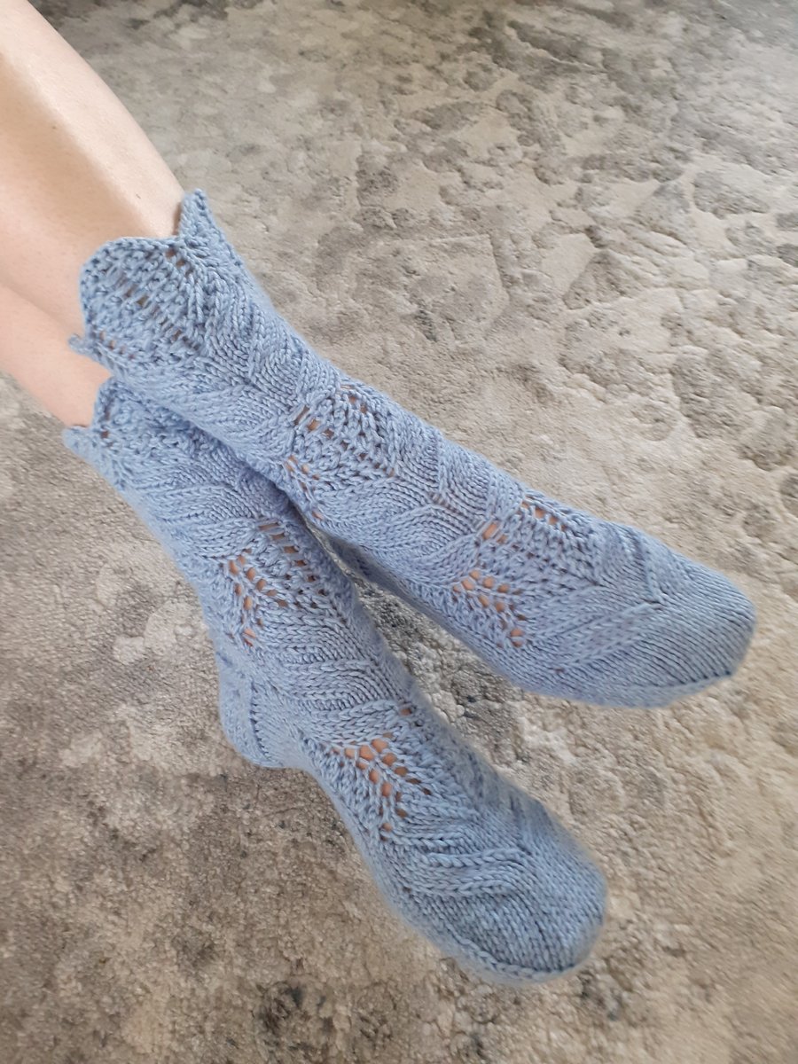 Women's wool socks, blue socks, cosy perfect socks for any season, hand knitted.