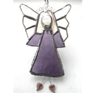 Angel Star Suncatcher Stained Glass Purple Handmade 022