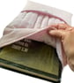 Large Quilted Book Sleeve.  Pink and White Bow Design.  Gift Set. - Image 3
