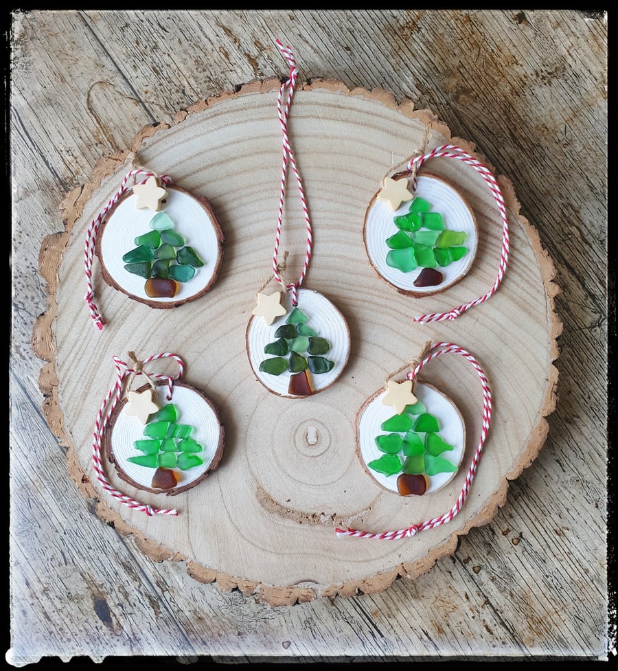 Seaglass Christmas Tree Ornaments