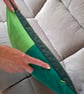 Green patchwork cushion cover - Image 5