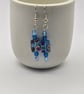Light blue rectangular peacock earrings  - Image 3