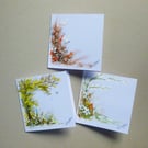 set of three hand painted greetings cards ( ref FA 138 A2)