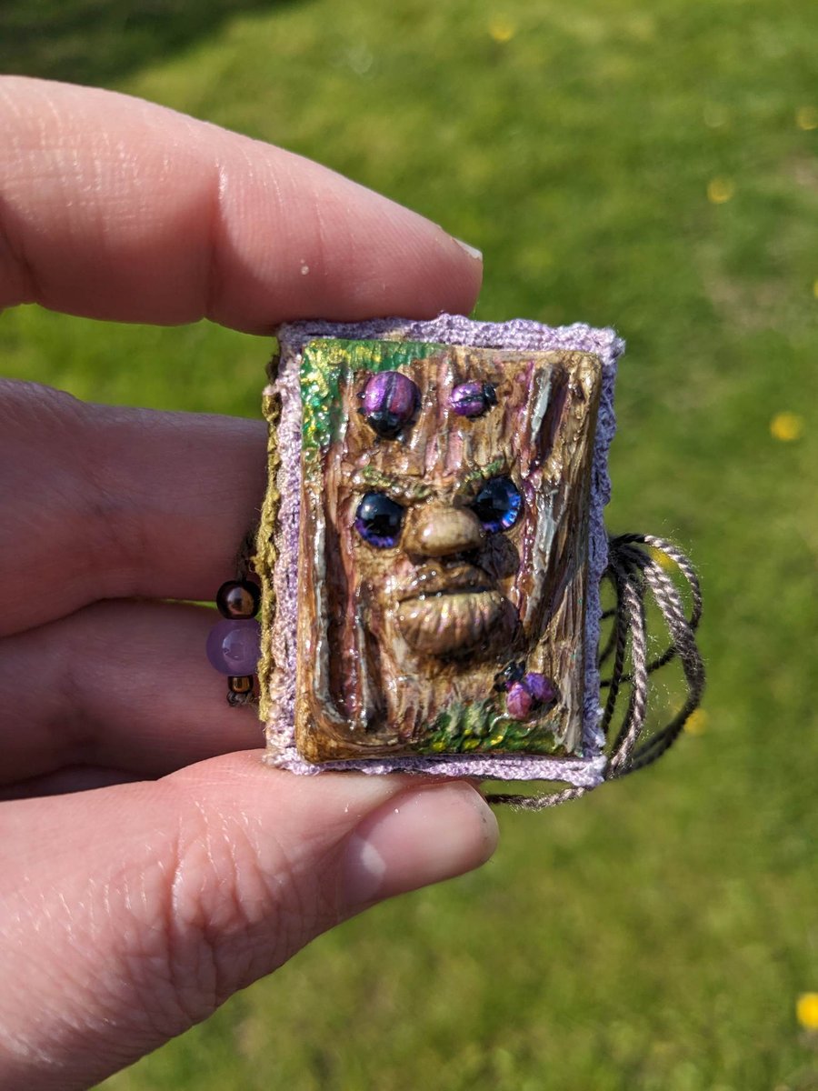 OOAK Handmade Mini Journal With Sculpted Cover And Beetles 