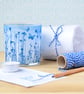 Butterfly Meadow Cyanotype candle holder white & blue, Nature inspired gift  - Image 6