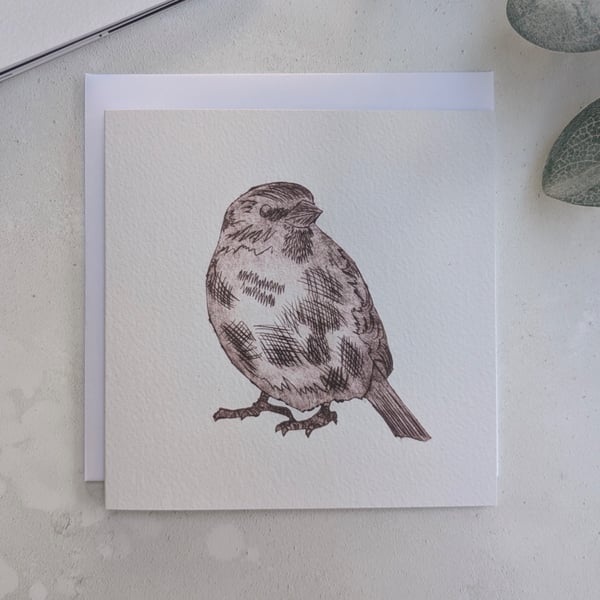 Little Sparrow Greetings Card, Wildlife Note Card
