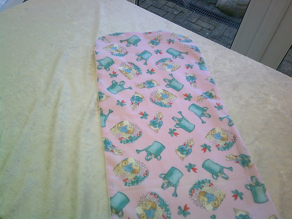 Rabbits in Watering Cans on a Pink Background Burp Cloth