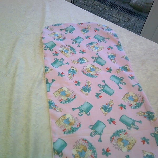 Rabbits in Watering Cans on a Pink Background Burp Cloth