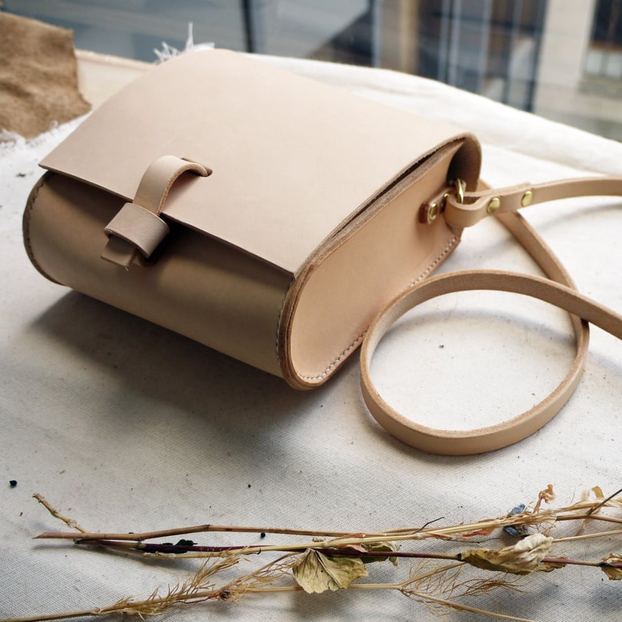 Handmade Leather Satchel. Small Cross Body Leather Bag, Miniature Satchel