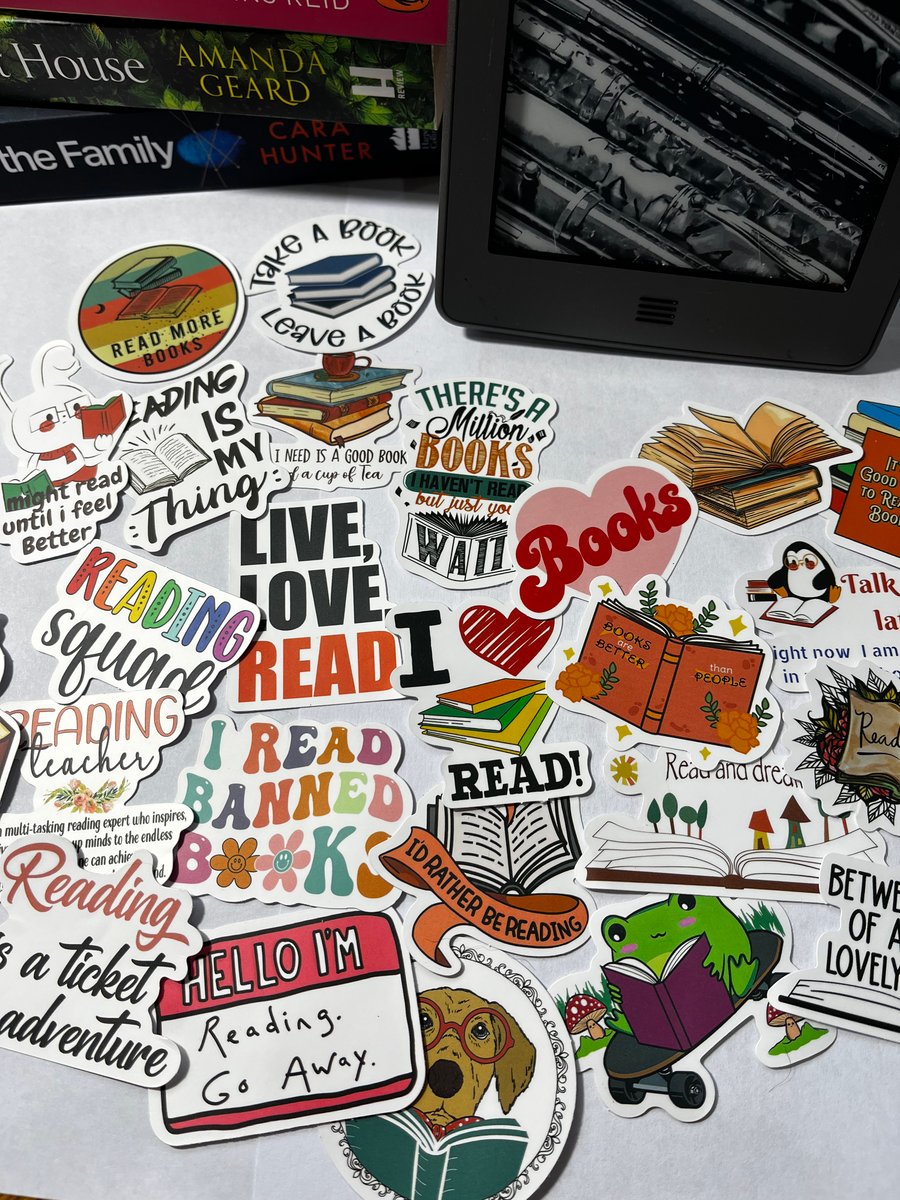 Reading Stickers, 25 Vinyl Stickers, Decorate My Kindle, Book Lover Gift