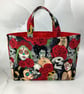 Day of the Dead tote bag, Gothic shopper, handmade in Sussex - Image 2