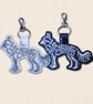 Chinese Crested Keyring - Dog Silhouette Word Art Accessory