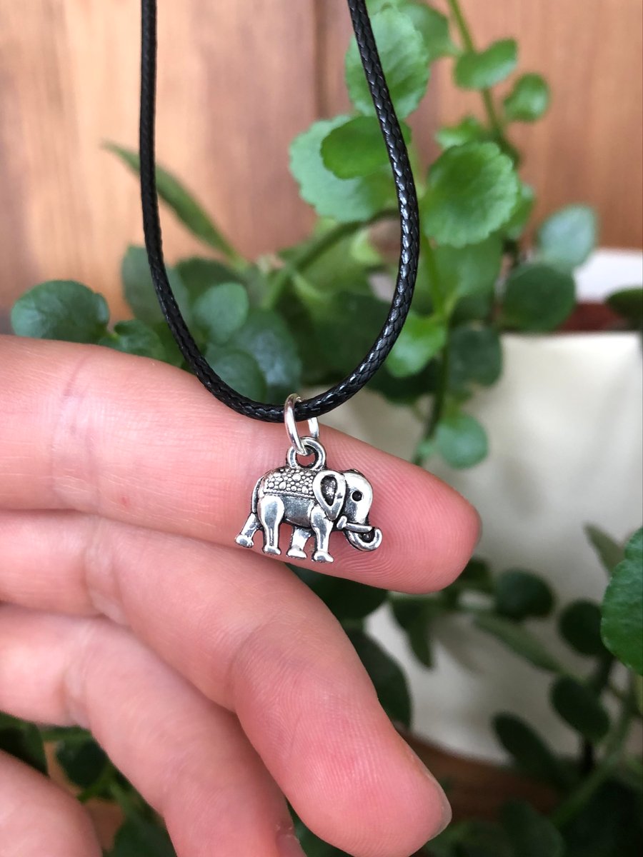 Elephant charm necklace