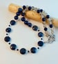 Lapis Lazuli Necklace With Faceted Crystal Quartz And Agate - Handmade In Devon - Image 2
