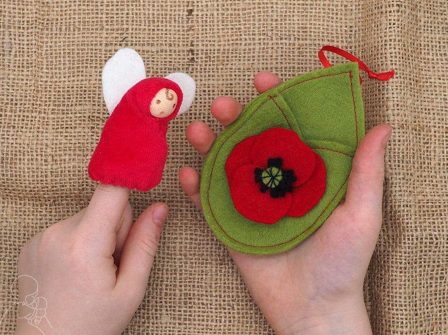 Poppy flower fairy doll 