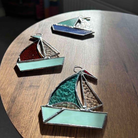 Perfectly Imperfect boats or yachts in stained glass